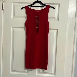 Red mini dress
